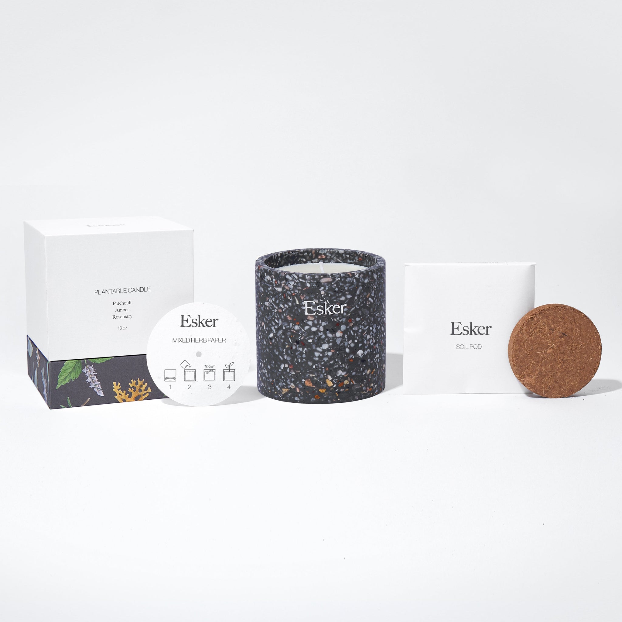 Travertine Plantable Candle by Esker