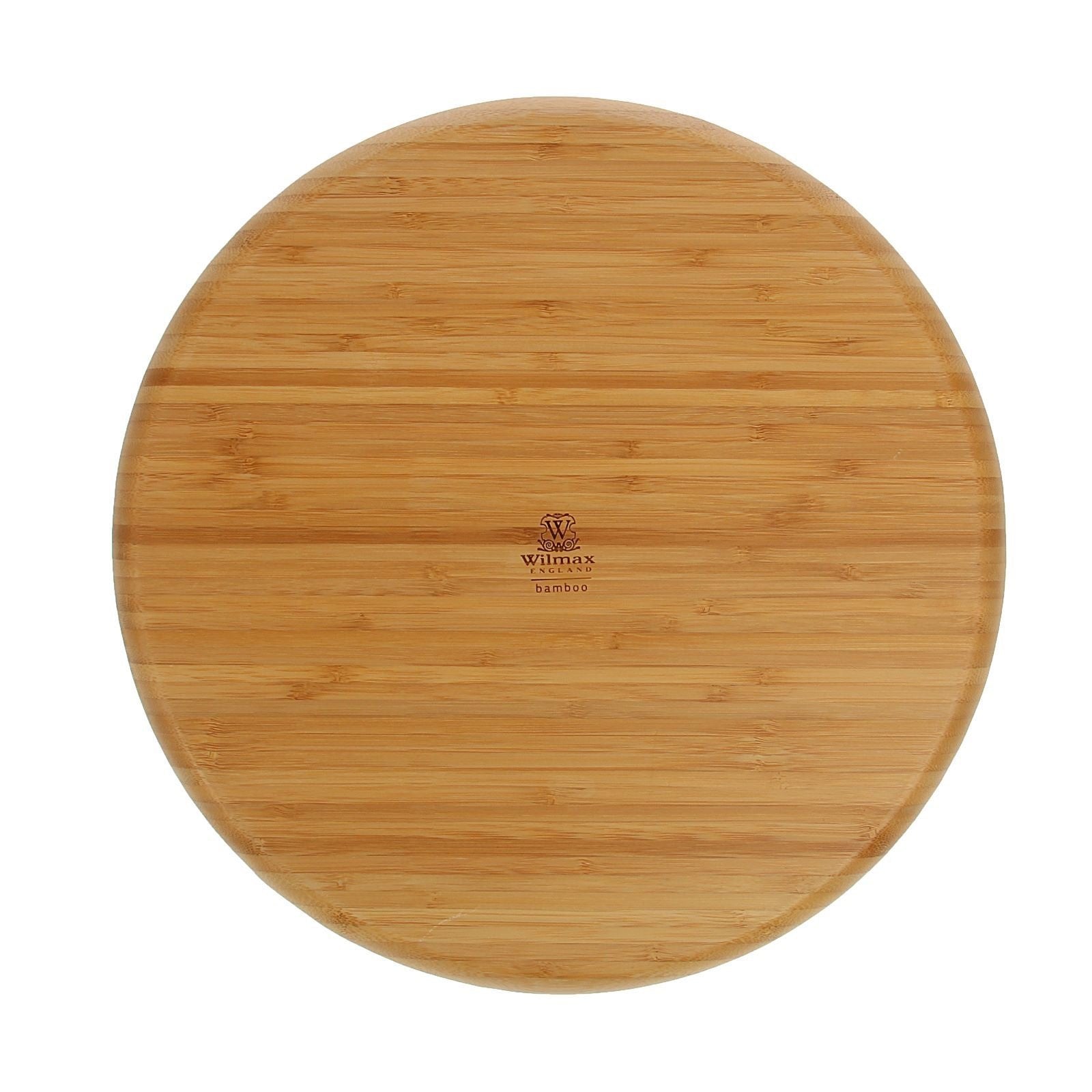 Bamboo Round 2 Section Platter 14" inch | For Appetizers / Barbecue / Burger Sliders by Wilmax Porcelain