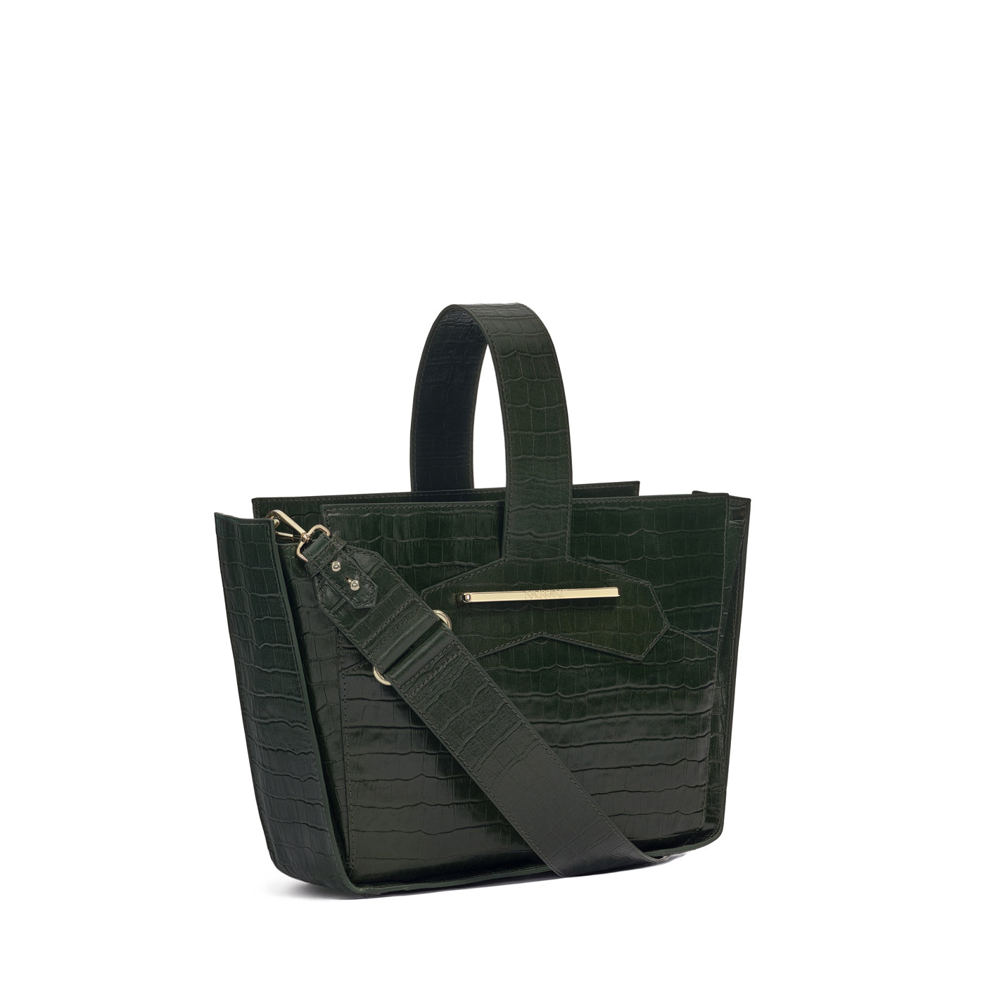 Manon Crossbody Forrest Green Croc by Naissant NYC
