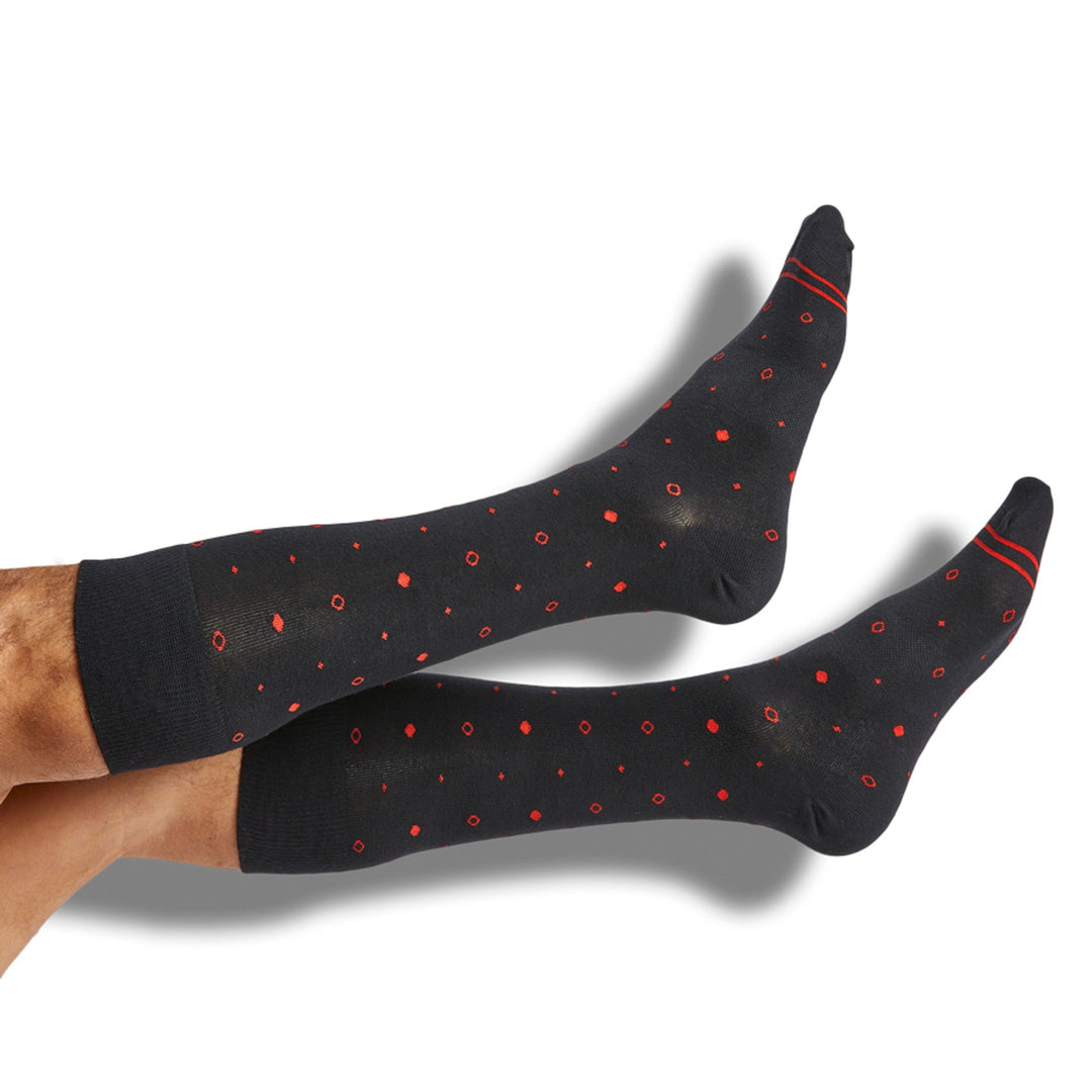 red dress socks Red / Black Mixed Dot Dress Socks – The Gents Store
