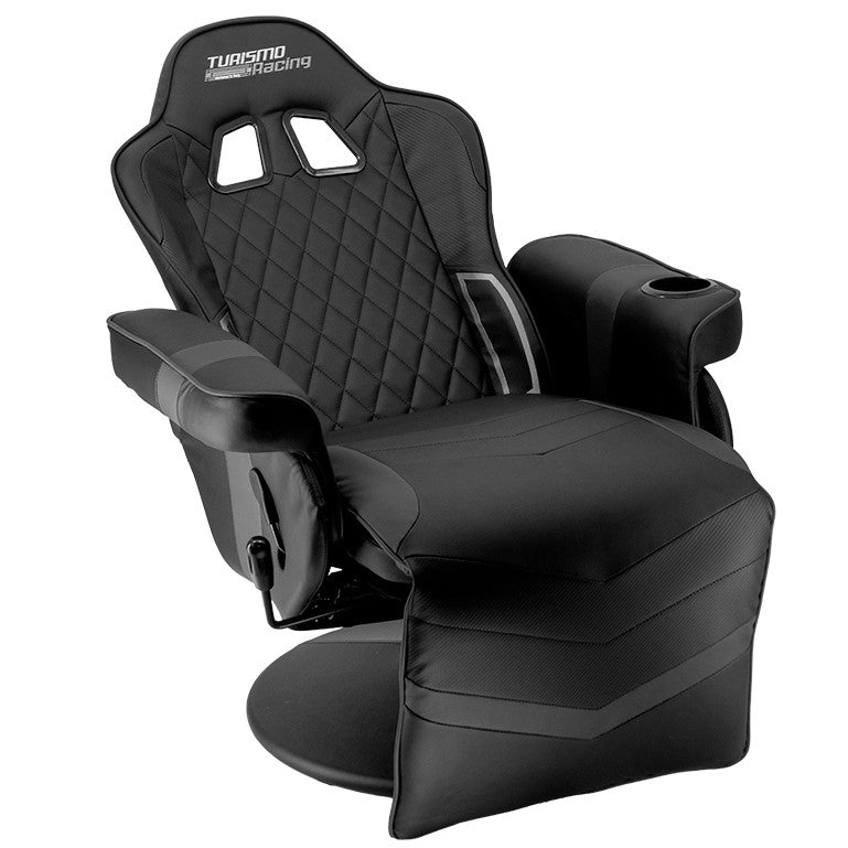 Black and Silver Stanza Gaming Recliner by Turismo Racing