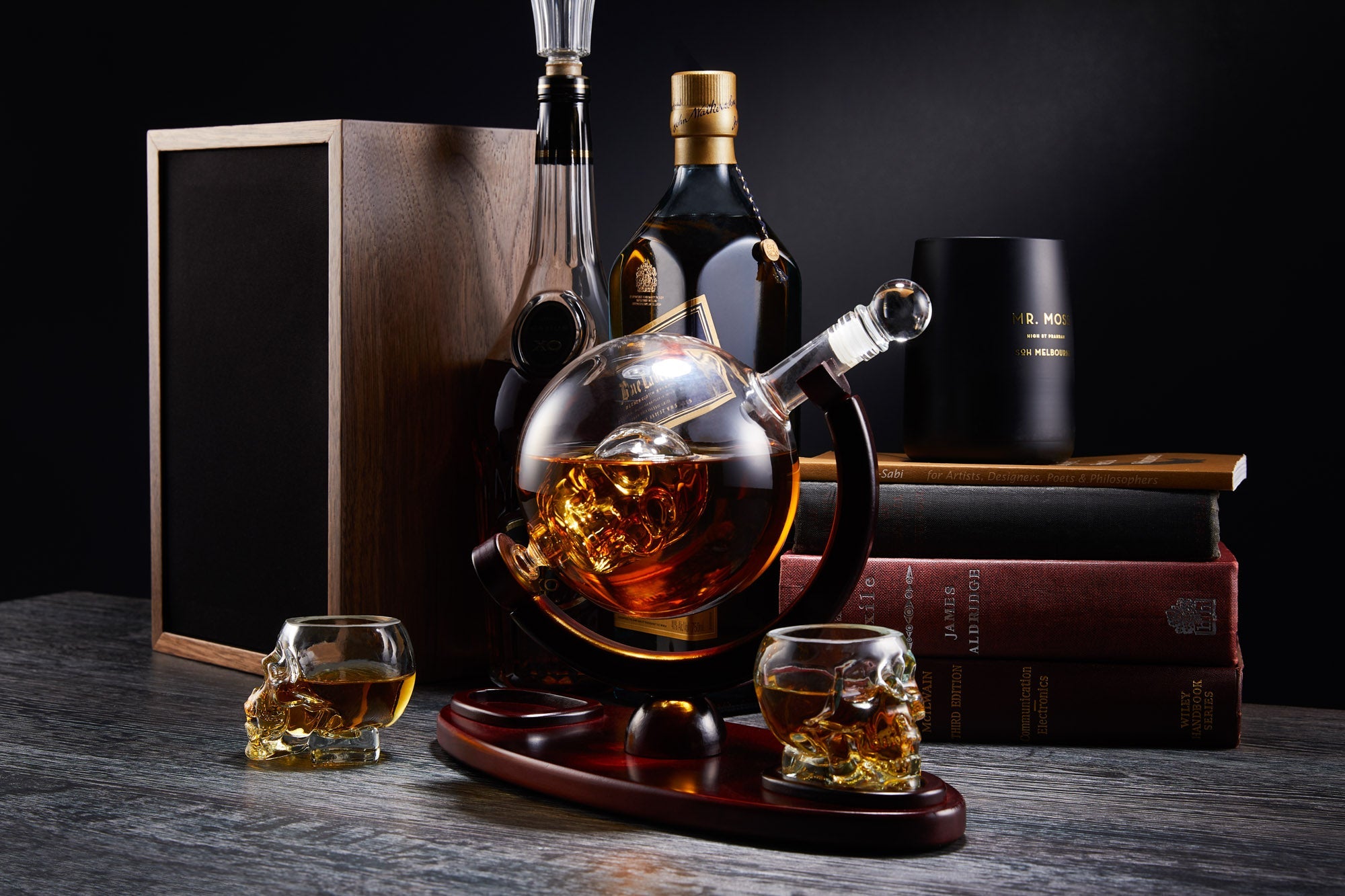 Skull Whiskey Decanter Set by Infused Barware