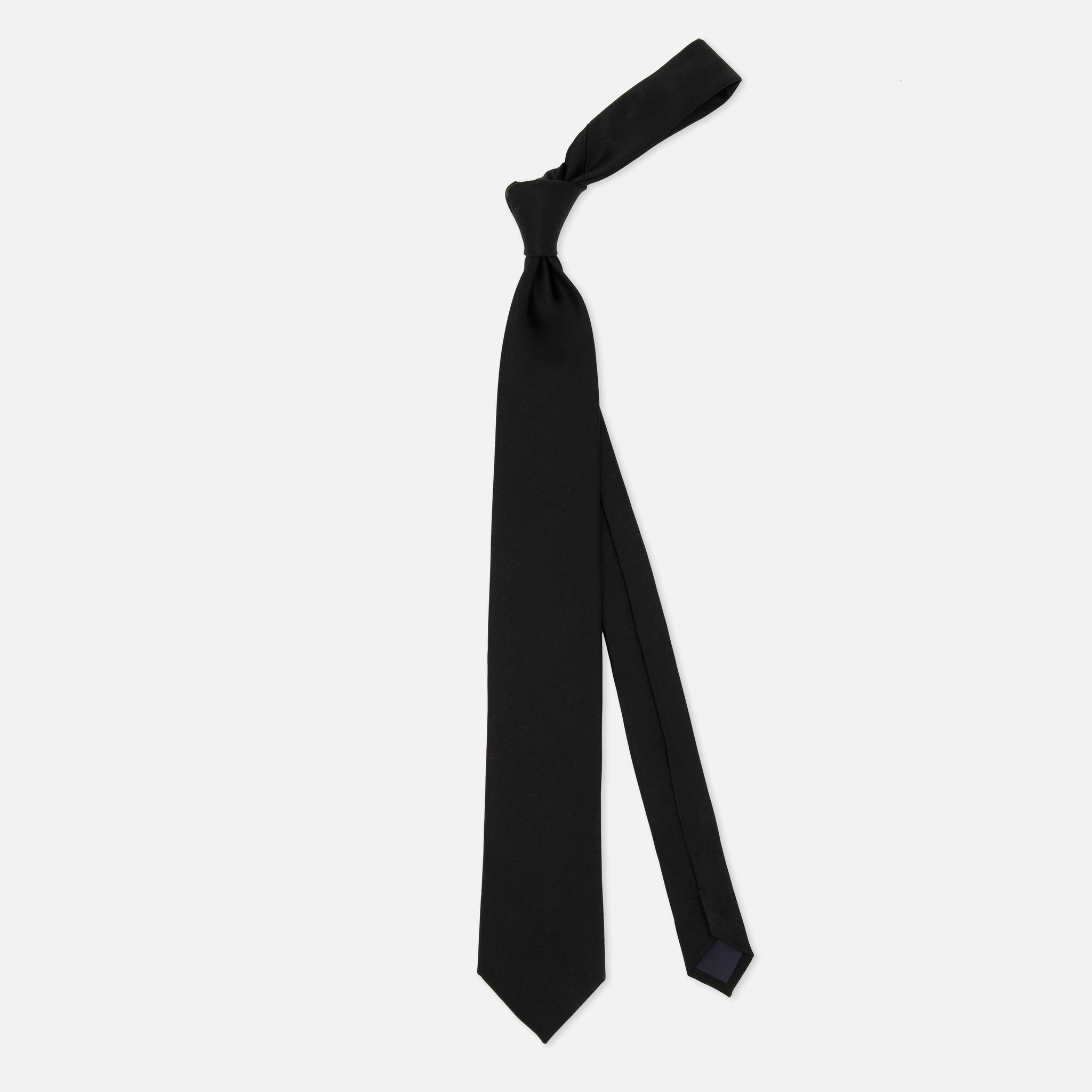 Solid Satin Black Tie by Tie Bar