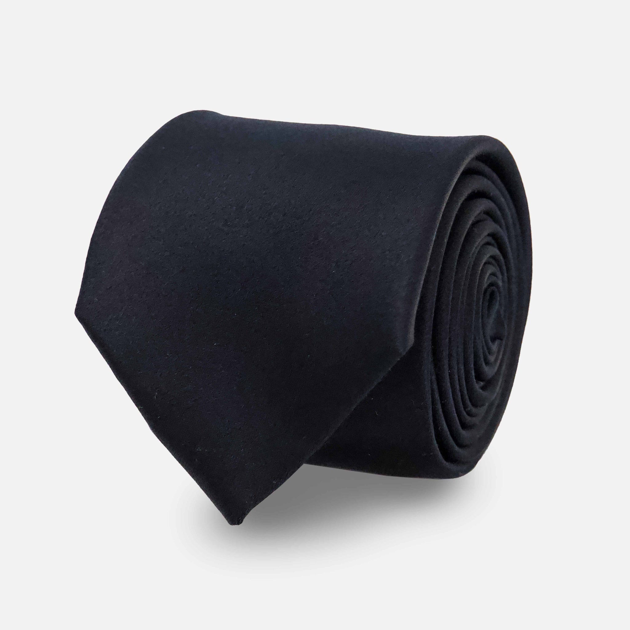 Solid Satin Black Tie by Tie Bar