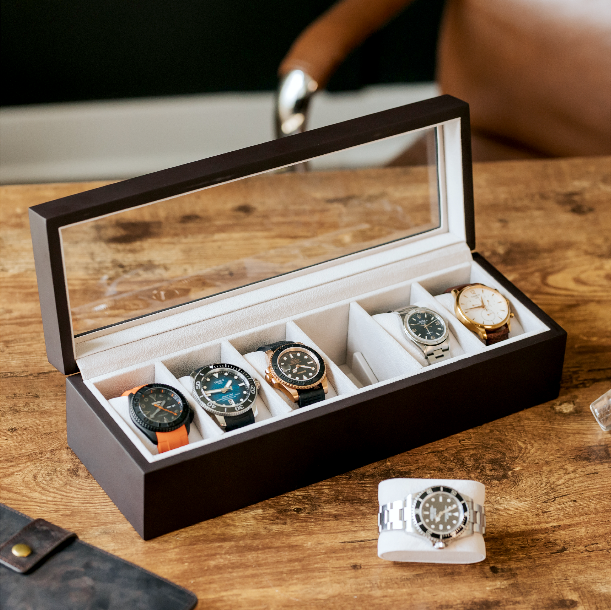 Solid Wood Watch Box - 6 Slot by Case Elegance