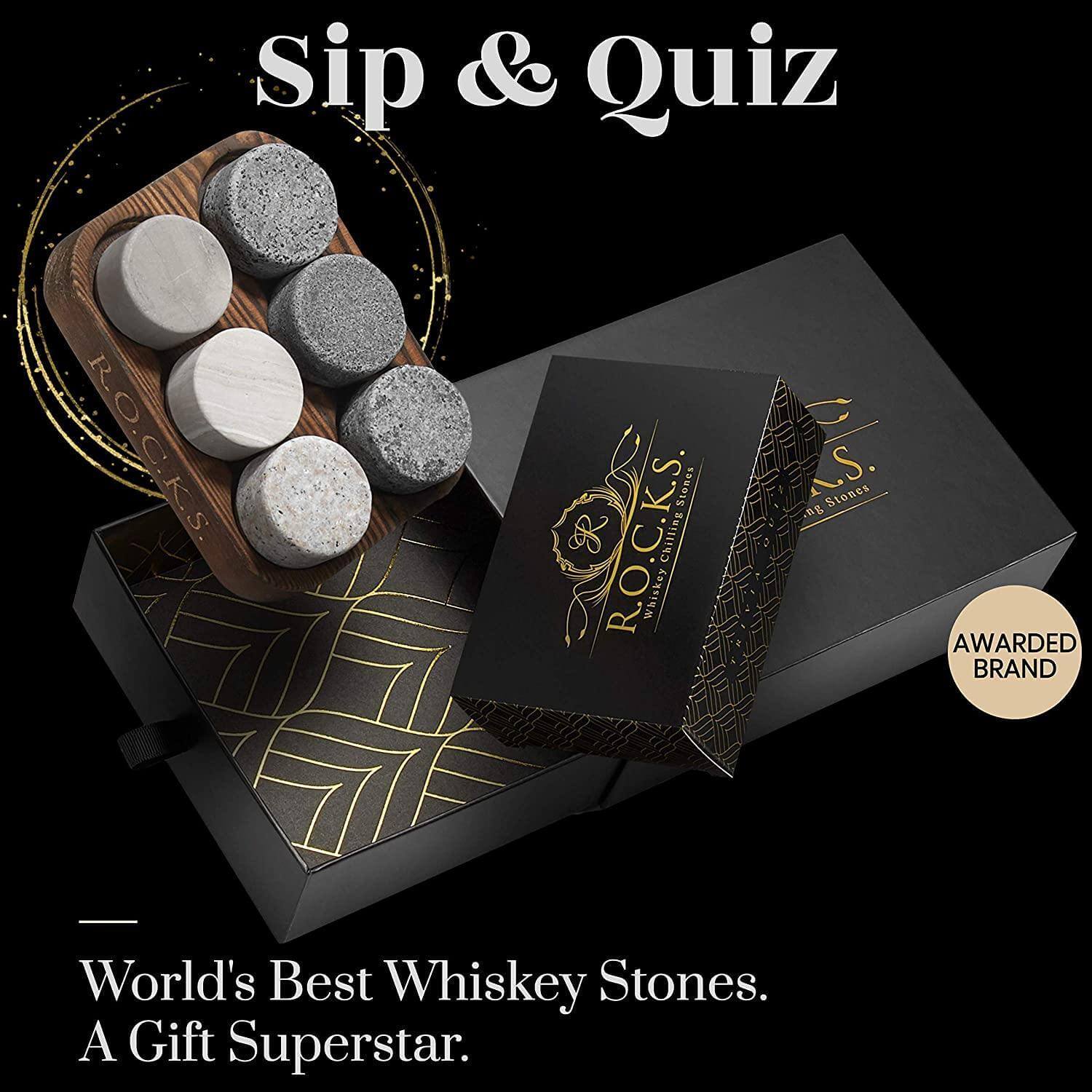 The Rocks x Trivia Quiz Set by R.O.C.K.S. Whiskey Chilling Stones