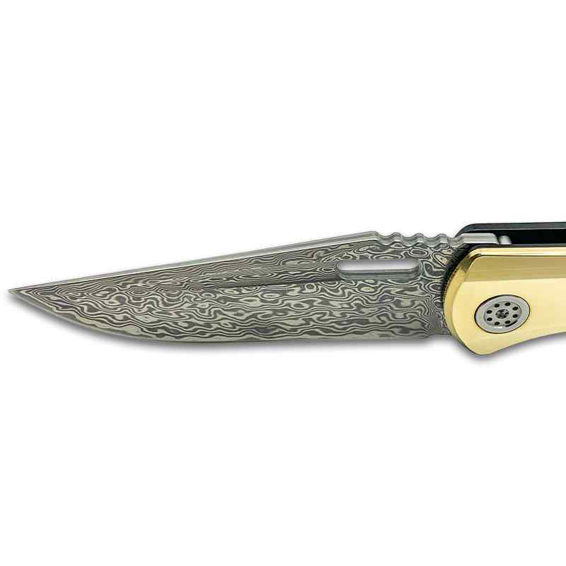 Bastion Gear Baron Folding Knife - San Mai Damascus Steel Blade & Carbon Fiber Scales Handle (First Release) by Battlbox.com
