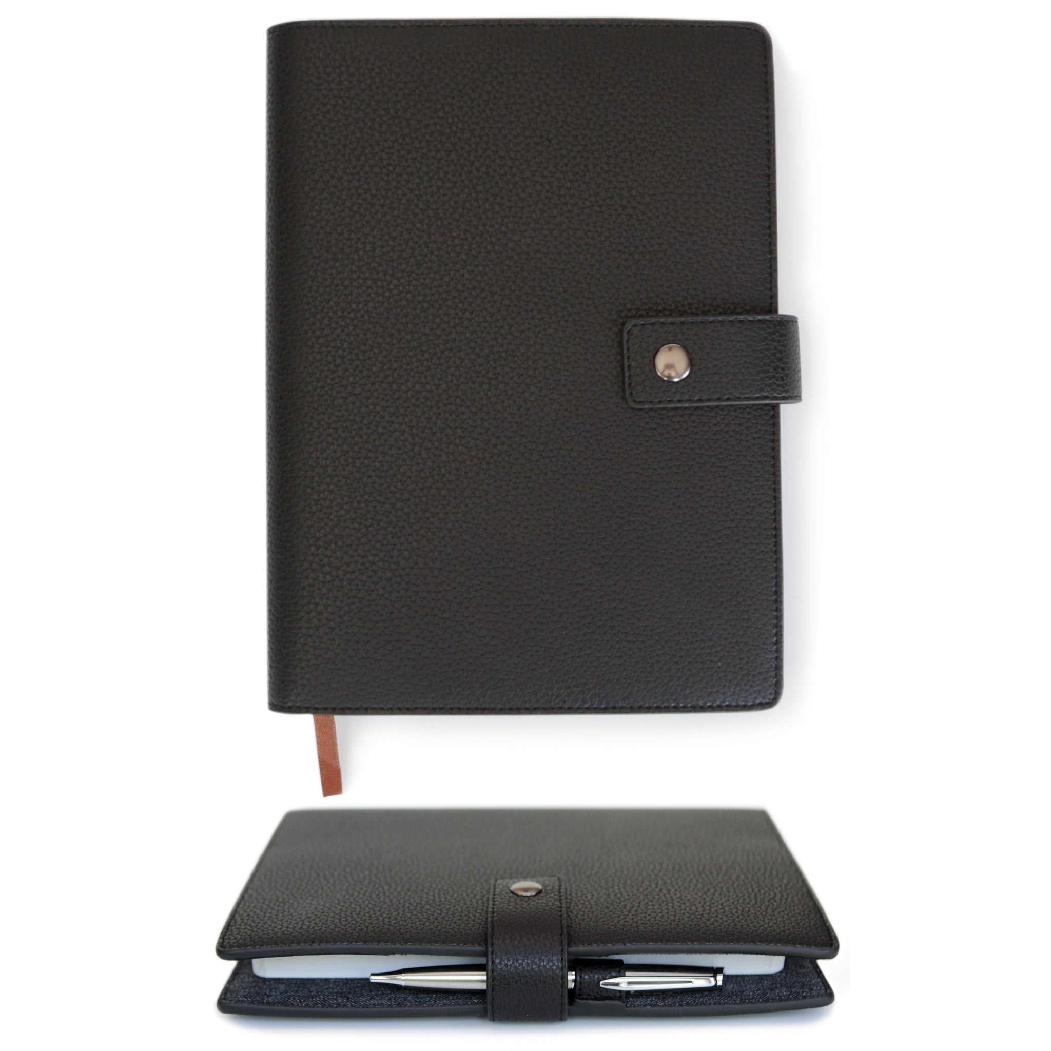 Bucksaw Refillable Black Leather Journal by Case Elegance