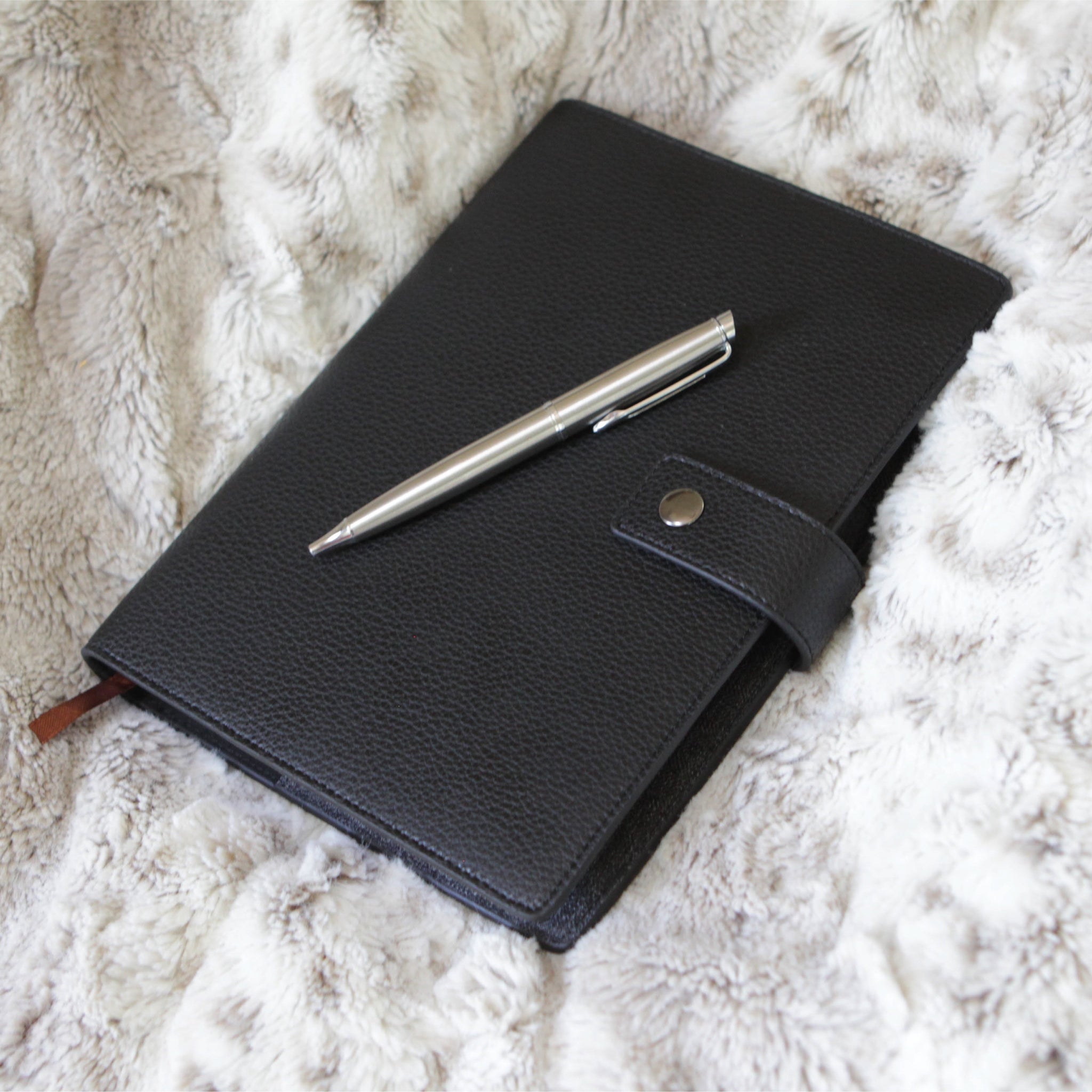 Bucksaw Refillable Black Leather Journal by Case Elegance