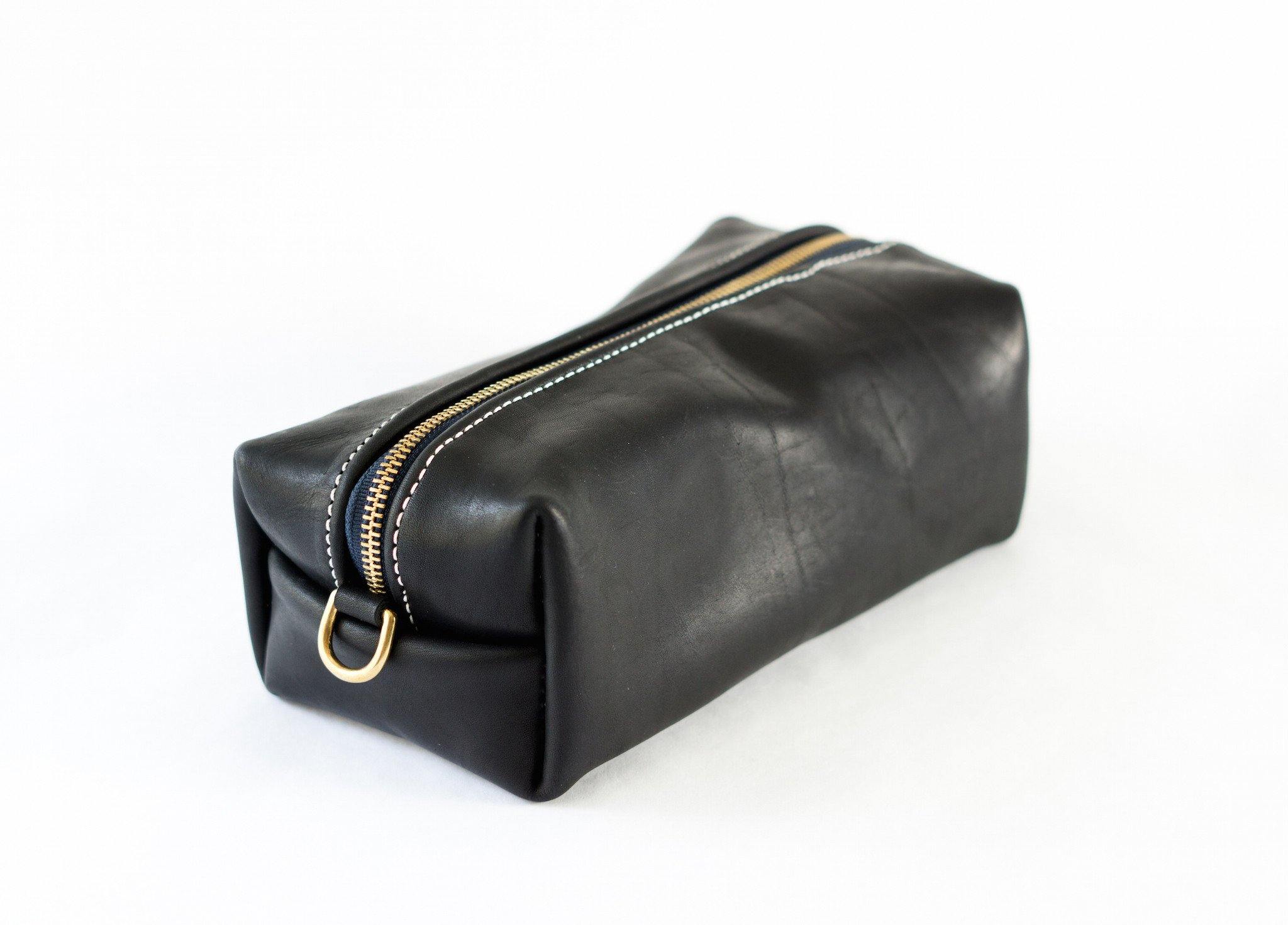 Horween Leather Dopp Kit in Black Dublin by Sturdy Brothers
