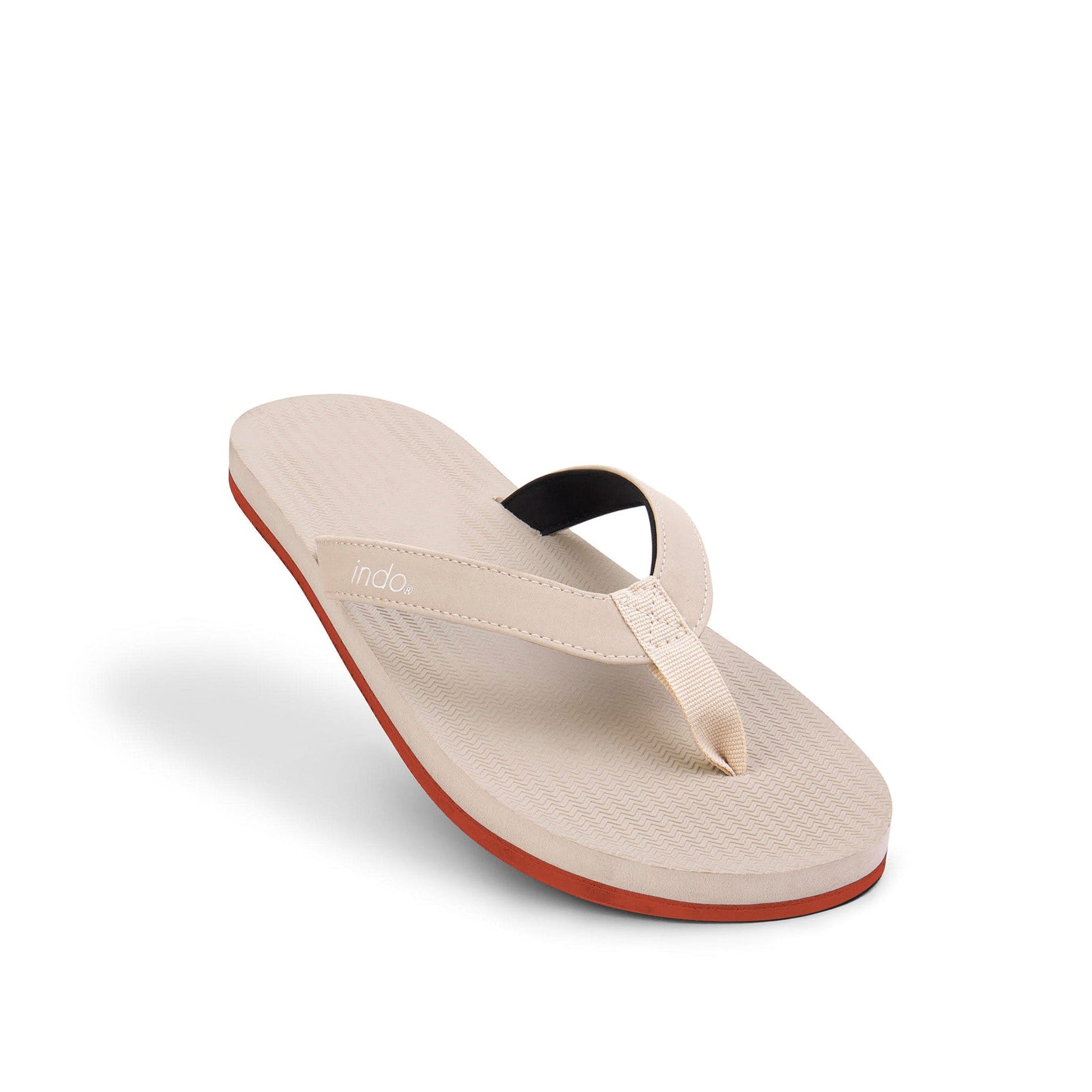 Men’s Flip Flops Sneaker Sole - Sea Salt/Orange Sole by Indosole