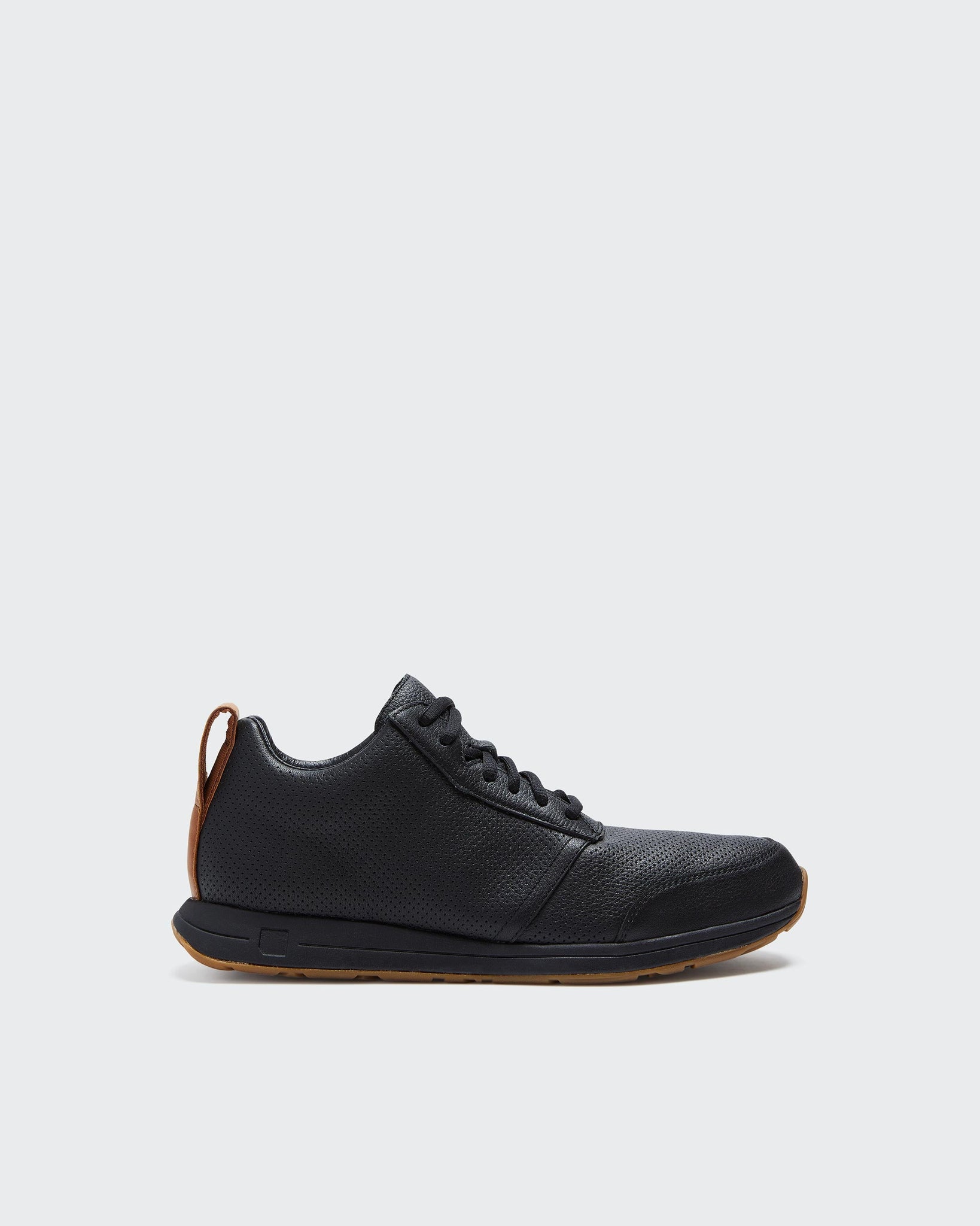 The Henry Mid Trainer / Leather / Black by YORK Athletics Mfg.