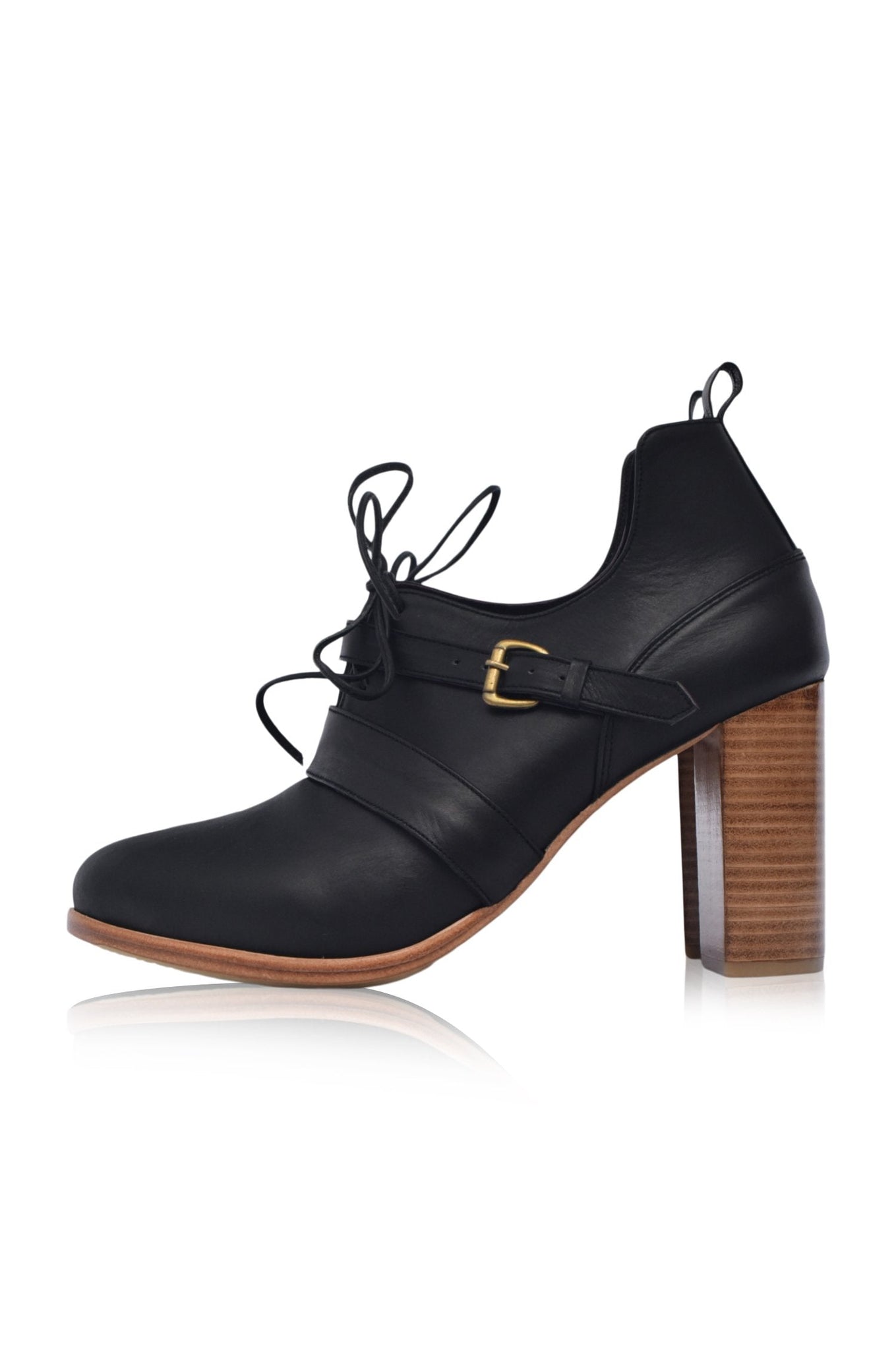 Josephine Lace up Leather Heels by ELF