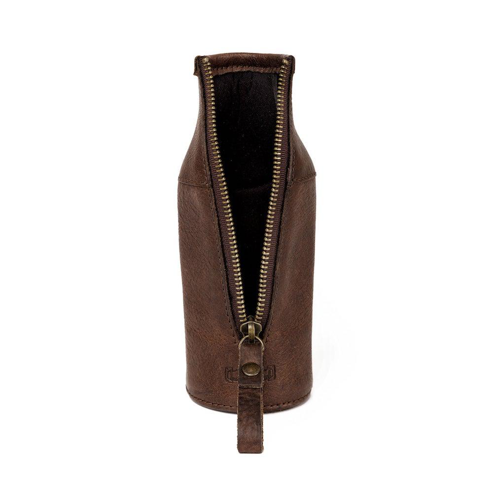 Campaign Leather Bottle Koozie by Mission Mercantile Leather Goods