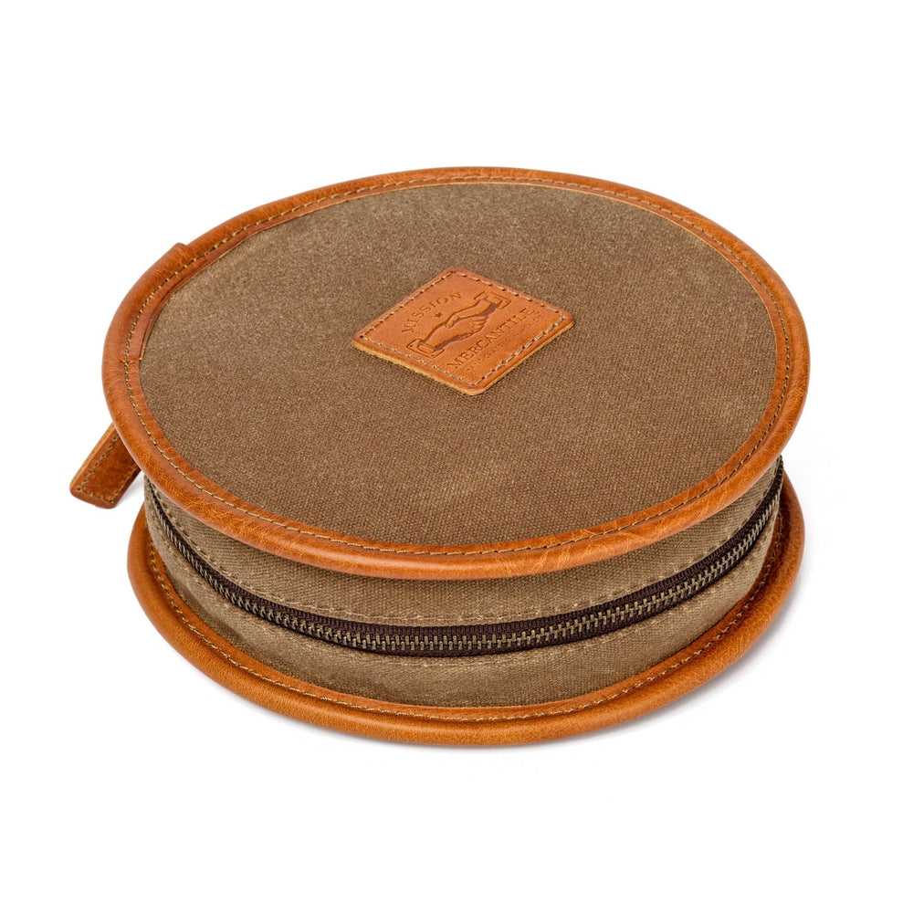 Campaign Waxed Canvas Compact Dog Bowl by Mission Mercantile Leather Goods