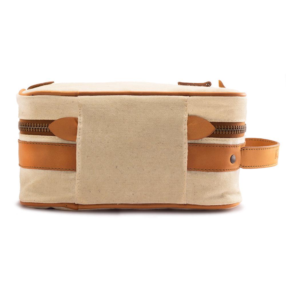 Campaign Waxed Canvas Toiletry Square Shave Kit by Mission Mercantile Leather Goods