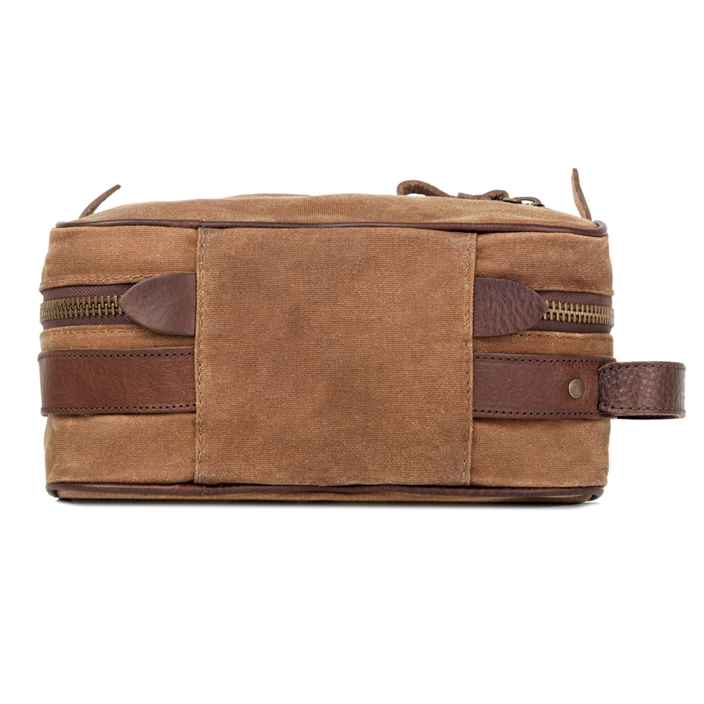 Campaign Waxed Canvas Toiletry Square Shave Kit by Mission Mercantile Leather Goods