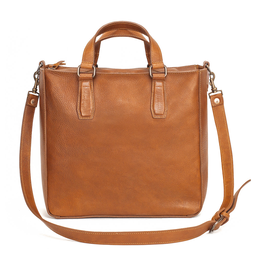 Ellington Leather Market Tote w/ Zippered Pouch by Mission Mercantile Leather Goods