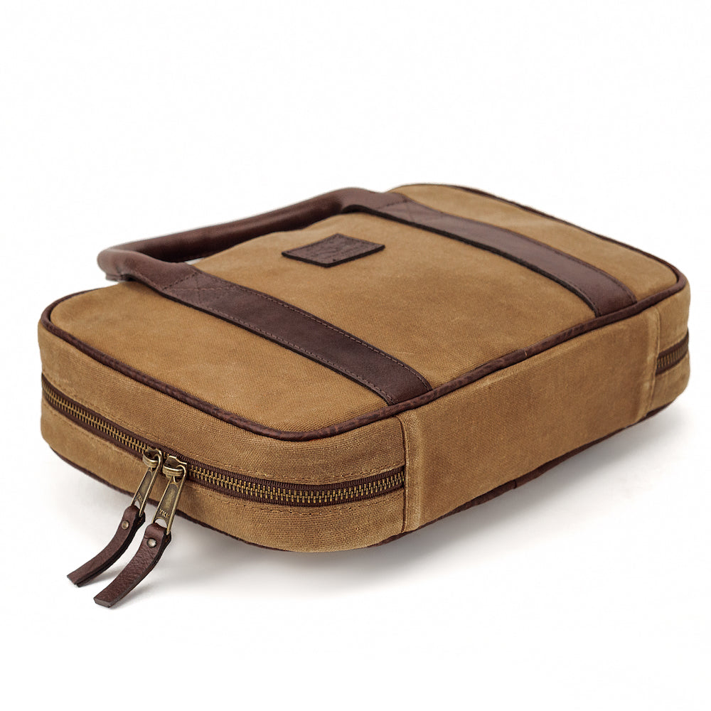 White Wing Waxed Canvas Deluxe Pistol Case by Mission Mercantile Leather Goods