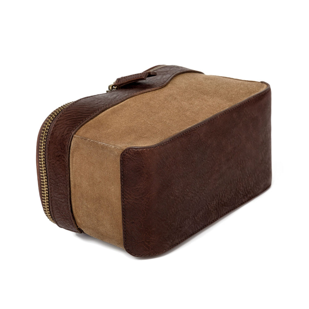Campaign Waxed Canvas Toiletry Train Case by Mission Mercantile Leather Goods