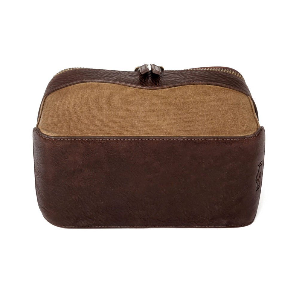 Campaign Waxed Canvas Toiletry Train Case by Mission Mercantile Leather Goods