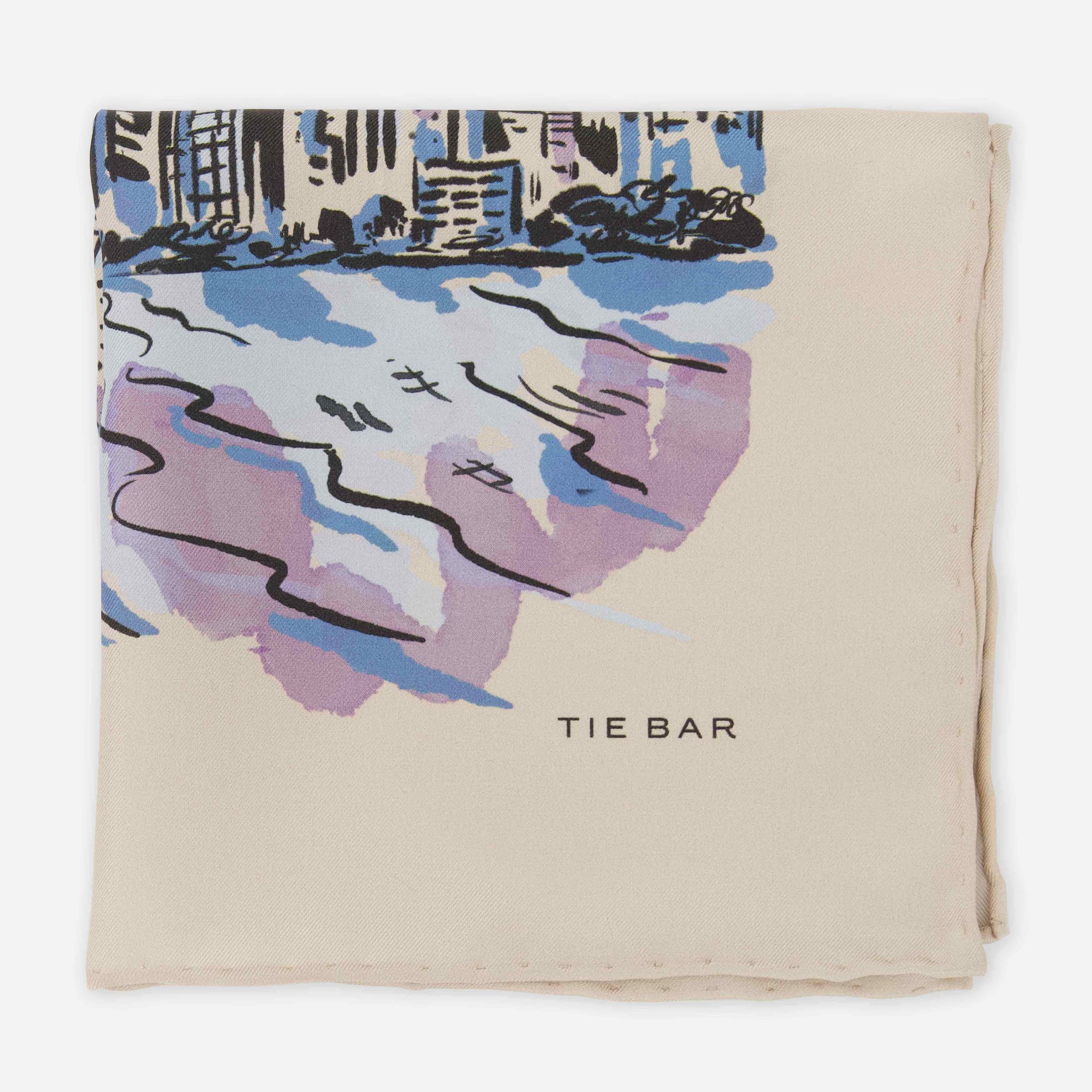 Hometown Chicago Skyline Light Champagne Pocket Square by Tie Bar
