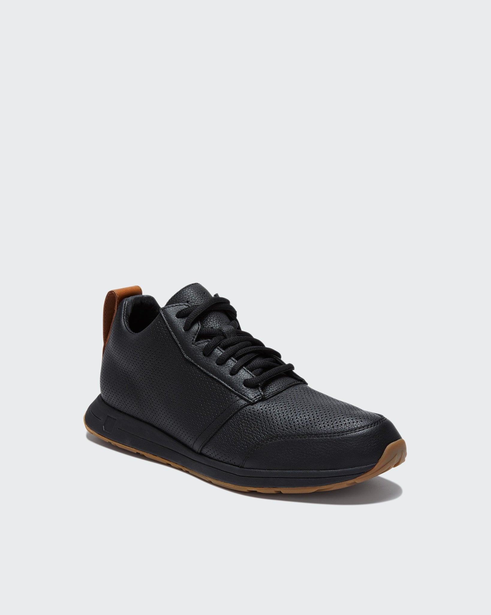 The Henry Mid Trainer / Leather / Black by YORK Athletics Mfg.