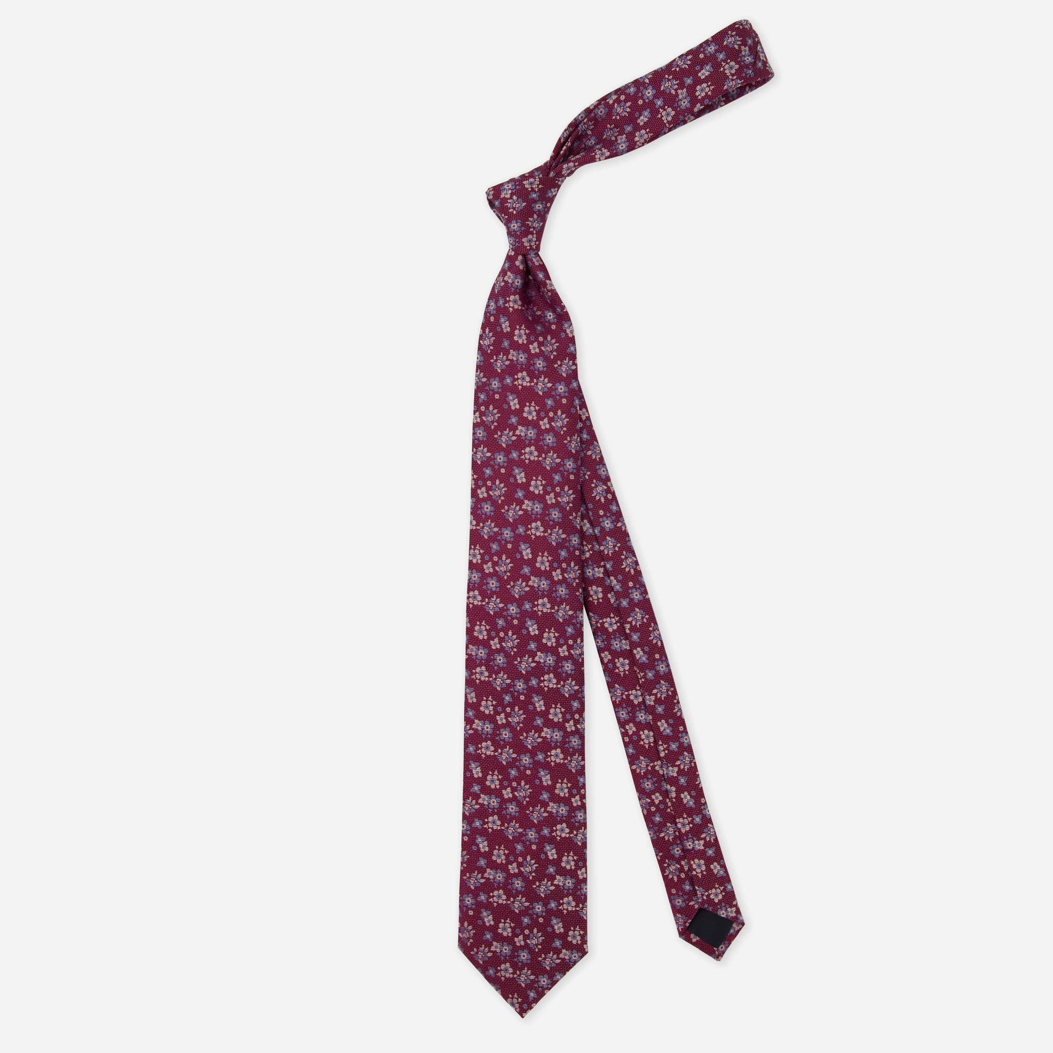 Marguerite Floral Burgundy Tie by Tie Bar