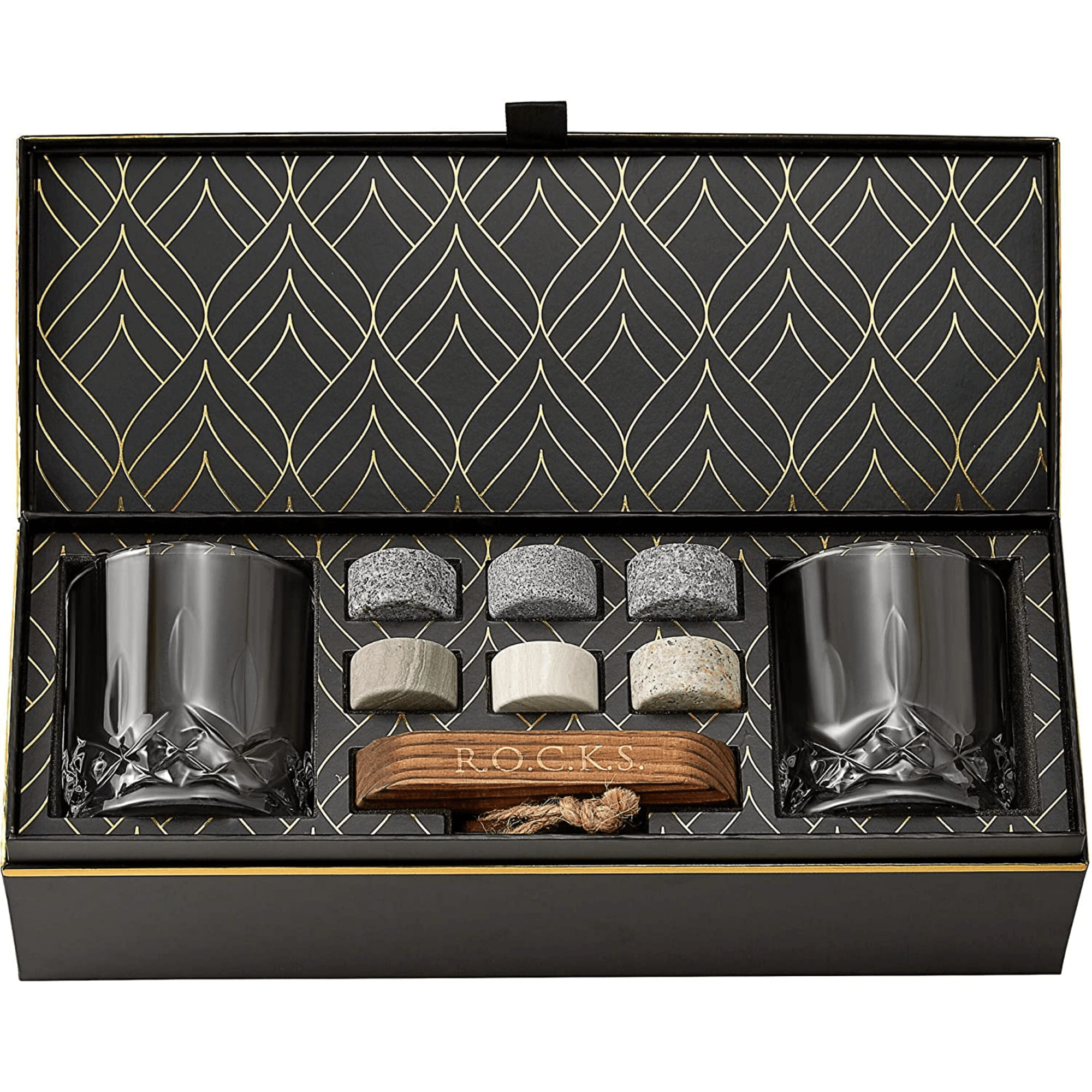 The Connoisseur's Set - Signature Glass Edition by R.O.C.K.S. Whiskey Chilling Stones