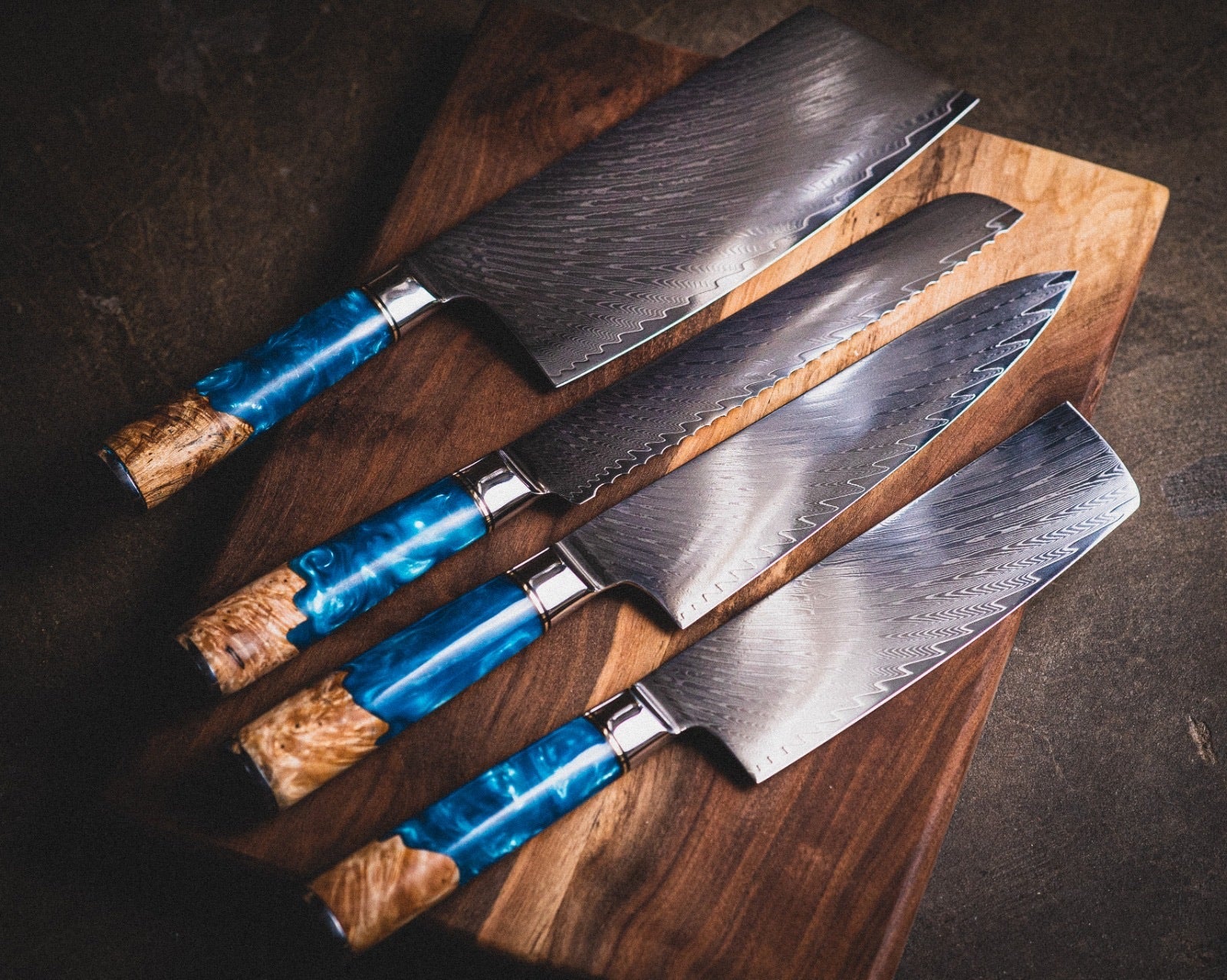 PREORDER: Eight Piece VG-10 Japanese Steel Kitchen Knife Set by Vintage Gentlemen